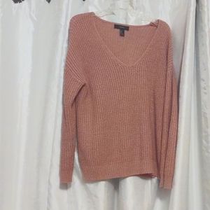 Forever 21 Pink V-Neck Sweater